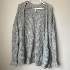 Free people open front cardigan grey alpaca